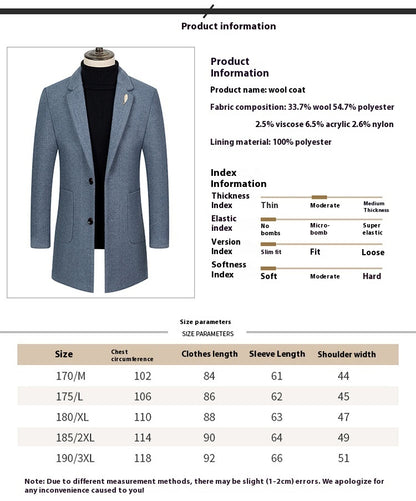 Lapel Herringbone Slim-fit Cashmere Coats