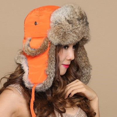 Men And Women Rabbit Fur Hat Couple Fur Skiing