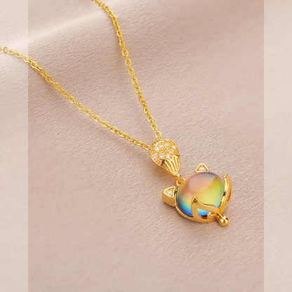 Gradual Color Changing Design Warm Stone Necklaces