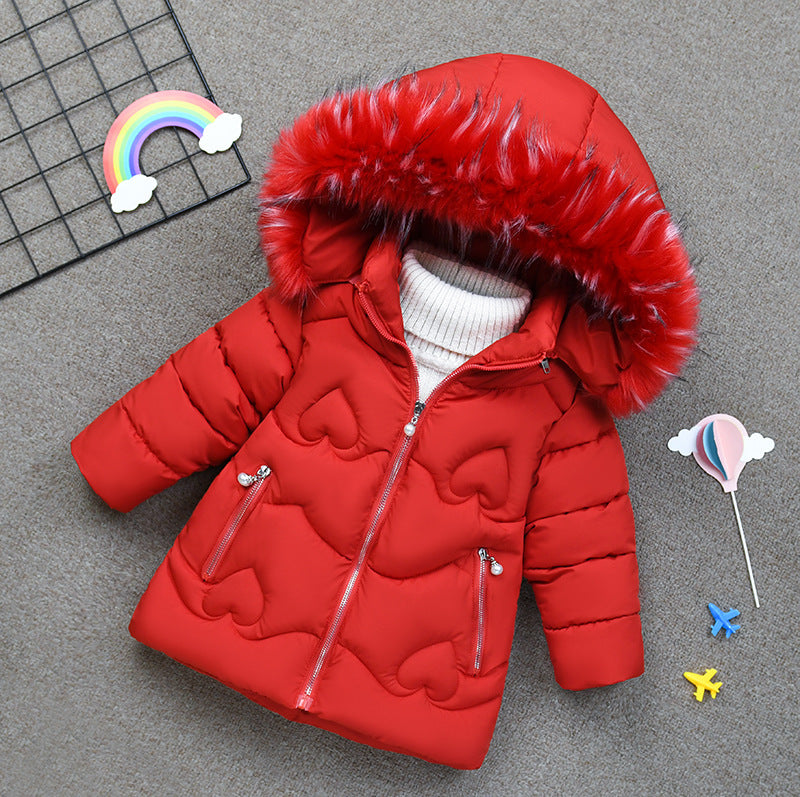 Thicken warm girls' cotton coat