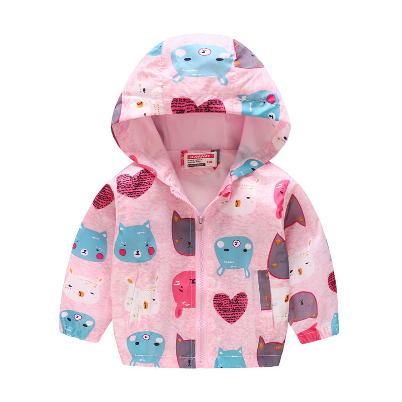 Hooded jackets with print pattern