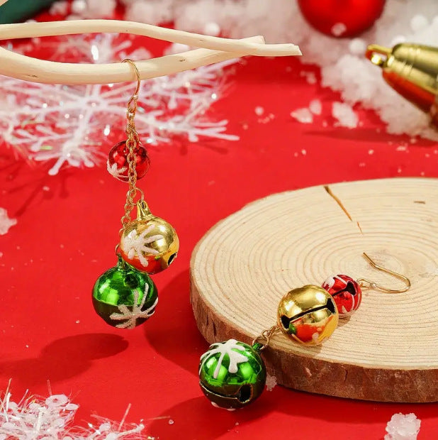 Elegant Cute Christmas Colorful Bell Tassel Earrings