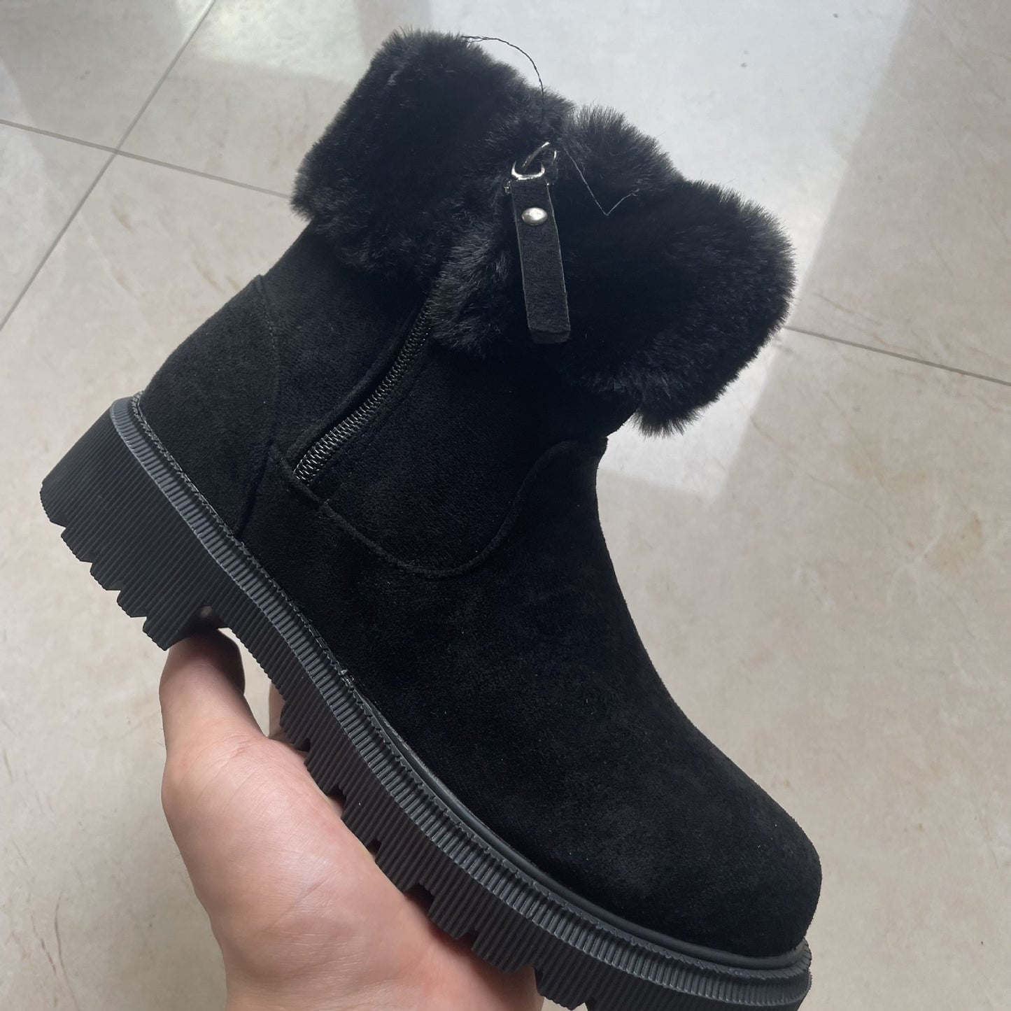 Warm Plush Side-Zipper Snow Boots