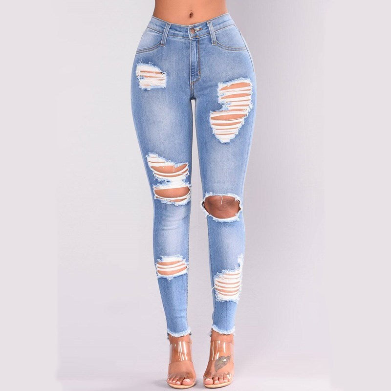 Denim ripped jeans