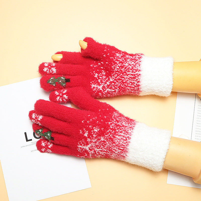 Open Finger Fleece-lined Gloves for Touch Screen