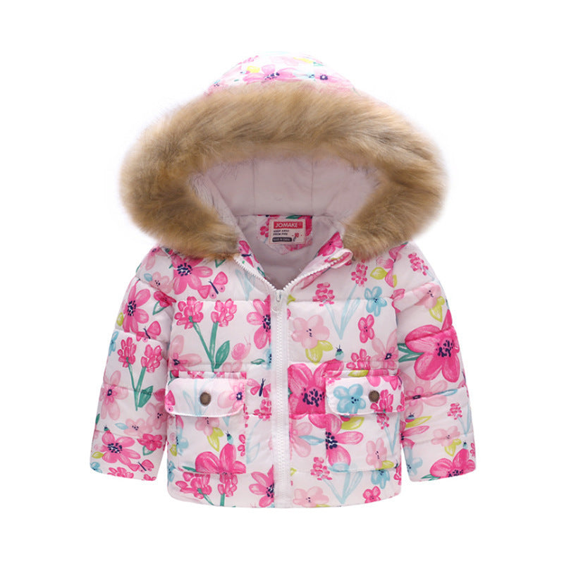 Printed Hooded Cotton Jackets Thickened