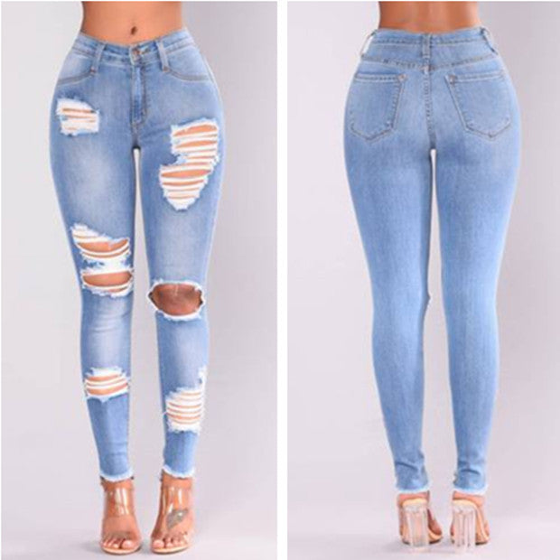 Denim ripped jeans