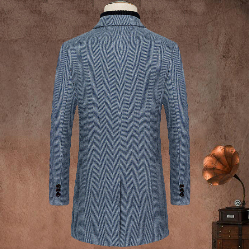 Lapel Herringbone Slim-fit Cashmere Coats