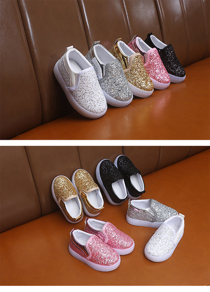 Sequined light children's shoes