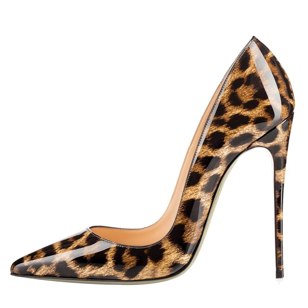 Animal Texture Pointed Toe High Heel Shoes