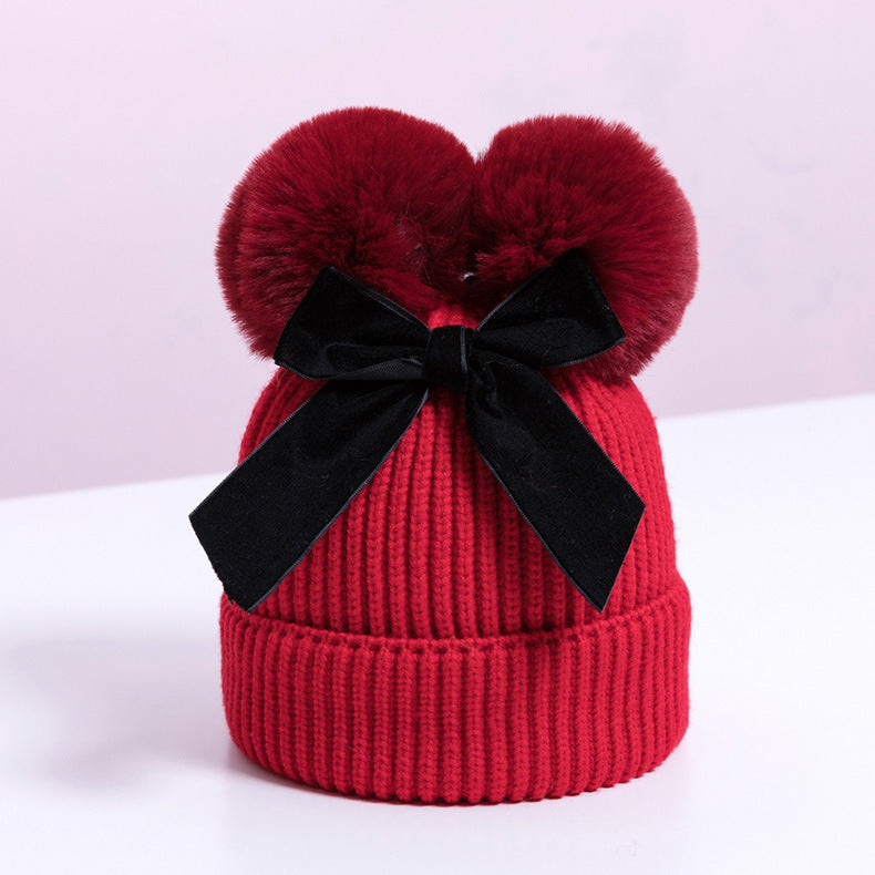 Children's knitted woolen hat