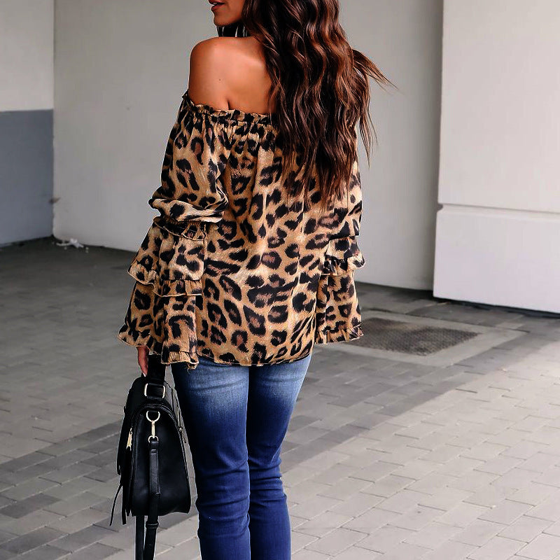 Leopard chiffon shirt