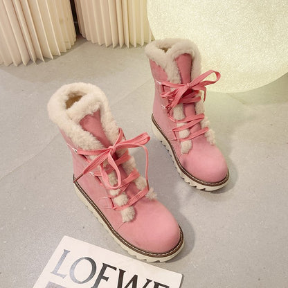 Thick Bottom Fleece-lined Thick Snow Boots