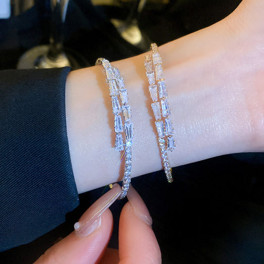 Shiny Zircon Open Bracelets