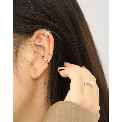 X-shaped Interwoven Silver Needle Earrings