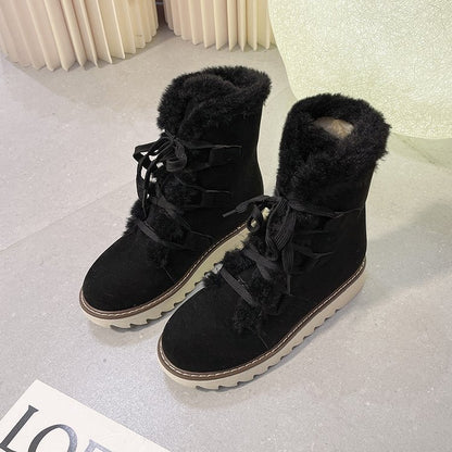 Thick Bottom Fleece-lined Thick Snow Boots