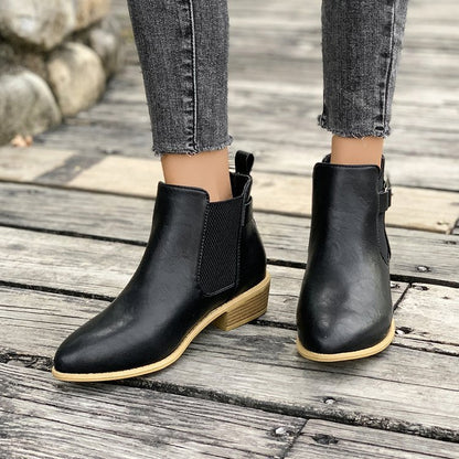 High heel black boots