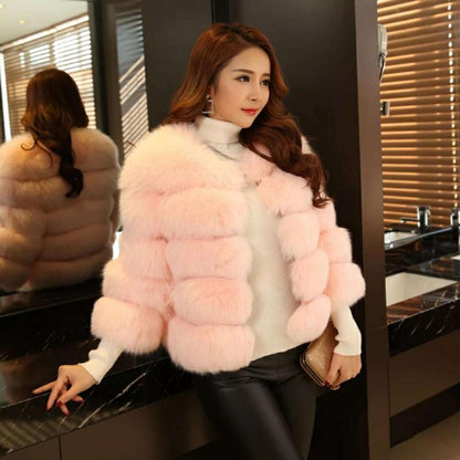 Mink fur coats elegant thick and warm