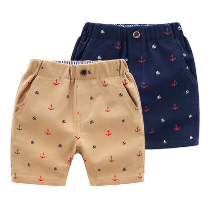 Shorts de playa informales con estampado de ancla