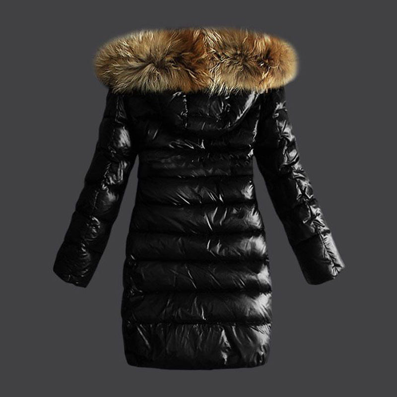 Long Quilted Jacket With Fur Collar