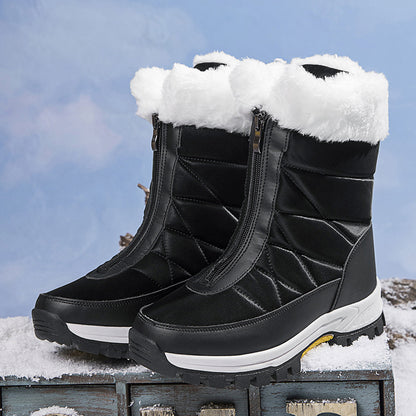 Waterproof Snow Boots Mid-calf Front Zipper