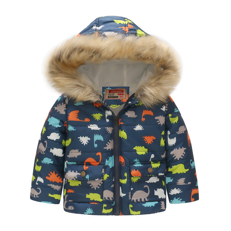 Printed Hooded Cotton Jackets Thickened