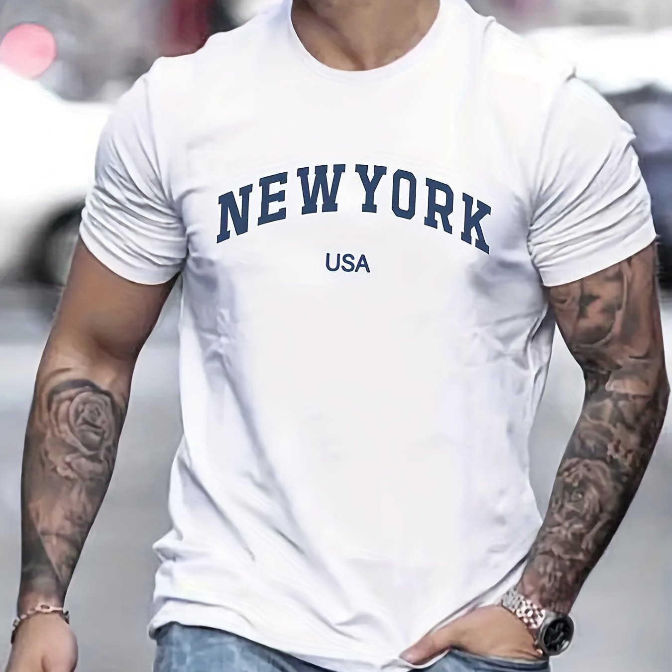 New York Printed Cotton T-shirts