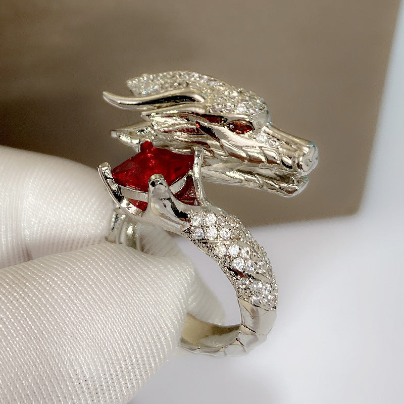 Red Blue Dragon Rings