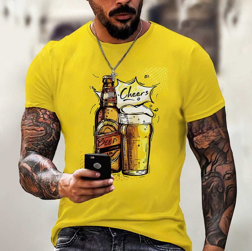 Beer Printing Vintage T-shirts