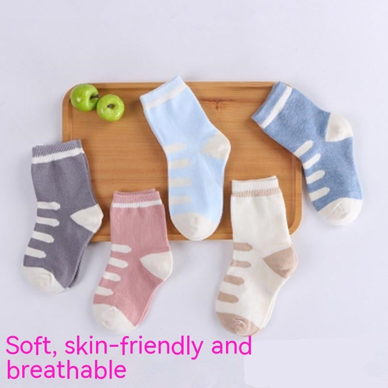 Children's Socks Thin Breathable Mid-calf Baby Boat Socks