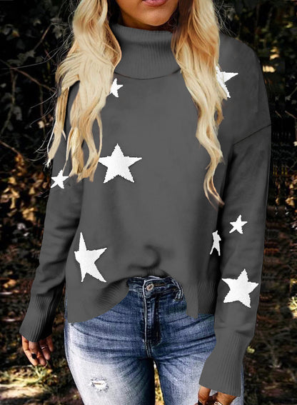 Turtleneck Long Sleeve Pullovers