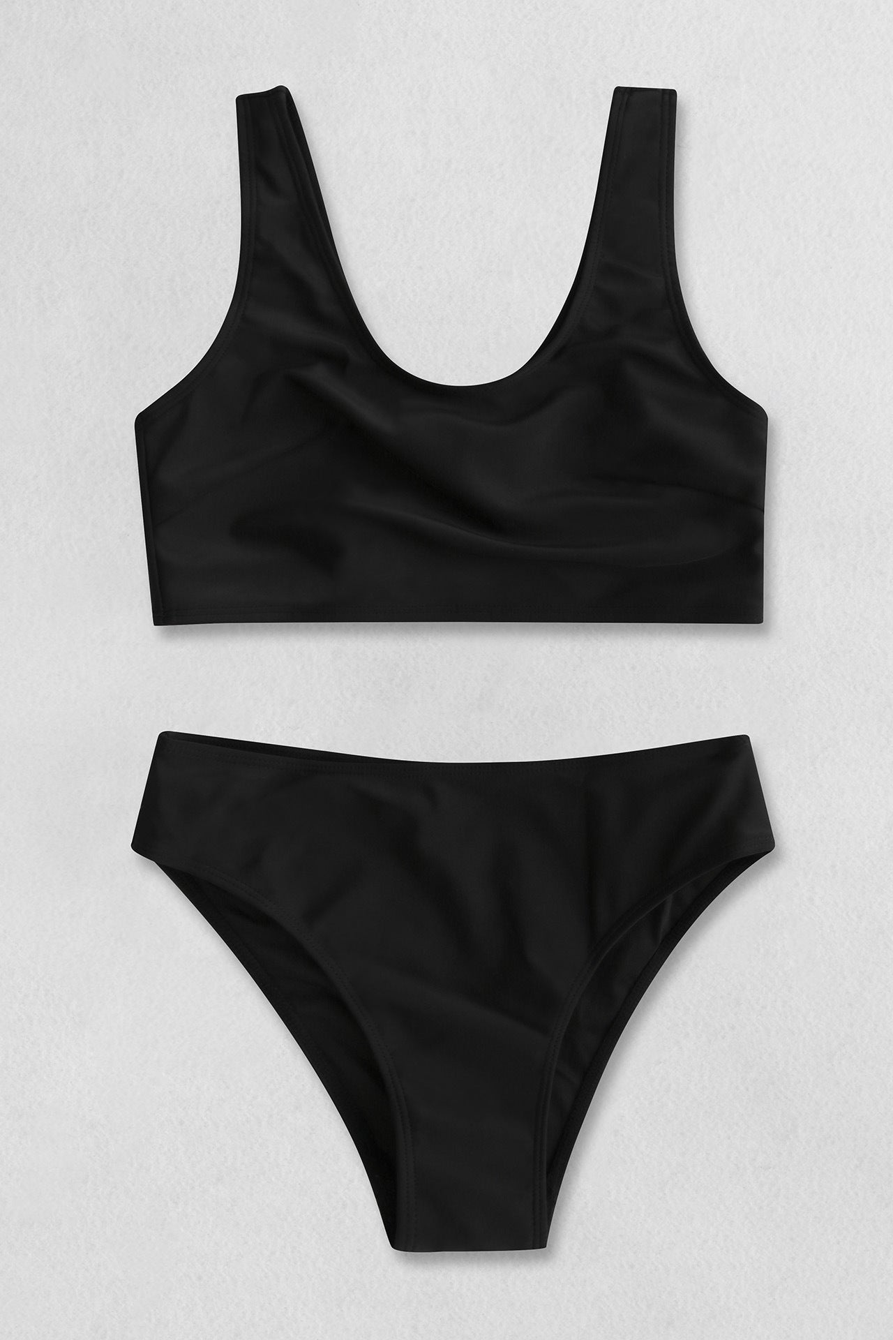 Black Navel Split Swimsuit Bikini