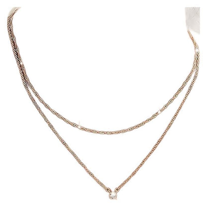 Zircon Double-layer Water Ripple Clavicle Necklace