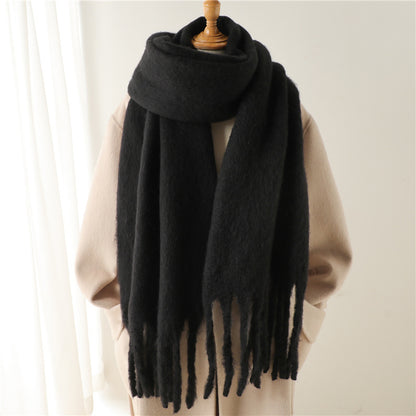 Mohair Pure Color Winter Warm Scarfs