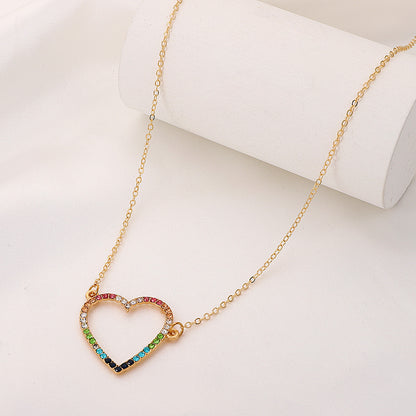 Loving Hollowed-out Peach Heart Necklace