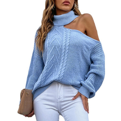 Polo Collar Shoulder Drop Knitted Sweaters