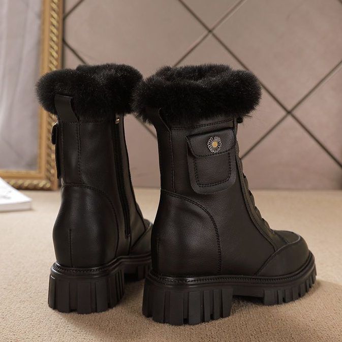 Snow Boots Non Slip Thick Bottom Fleece-lined