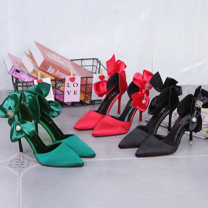 Fashionable bow ladies stiletto shoes