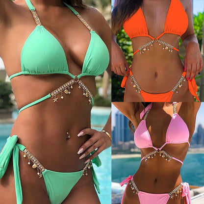 Multicolor diamond bikinis