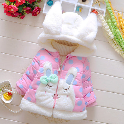 Girls' Bunny Polka Dot Padded Coat