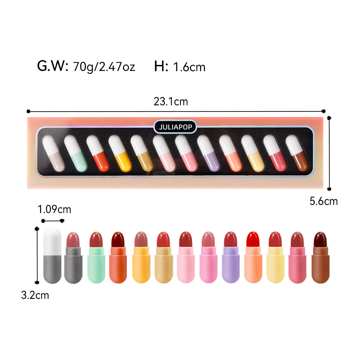 Capsule 12 Color Mini Lipstick Set