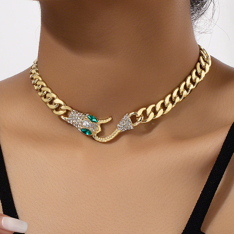 Snake-shaped Metal Chain Necklaces