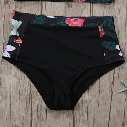 Split leaf print bikini