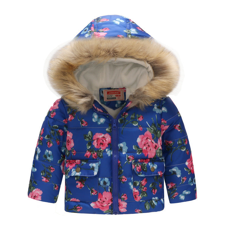 Printed Hooded Cotton Jackets Thickened