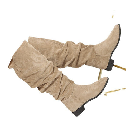 Suede Flat Over-the-knee Boots