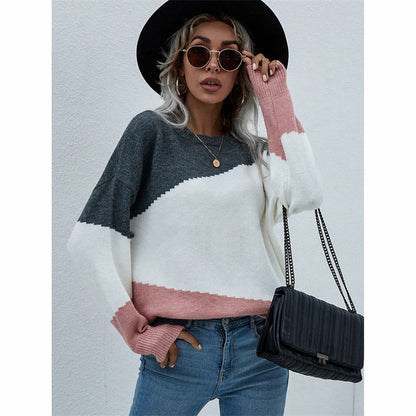 Round Neck Striped Sweaters