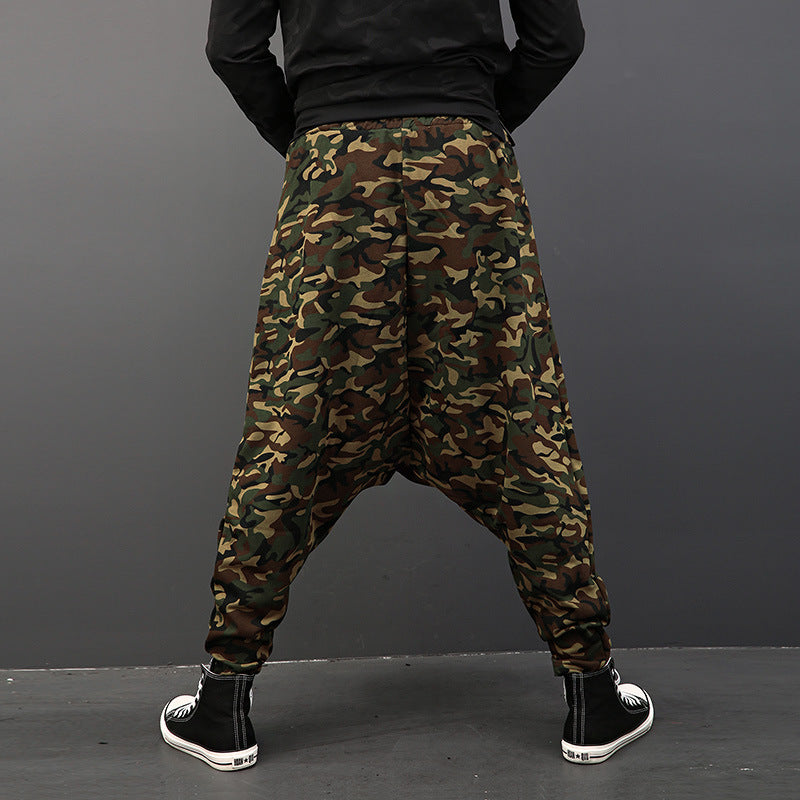 Harem pants printed camouflage crotch pants hip-hop pants