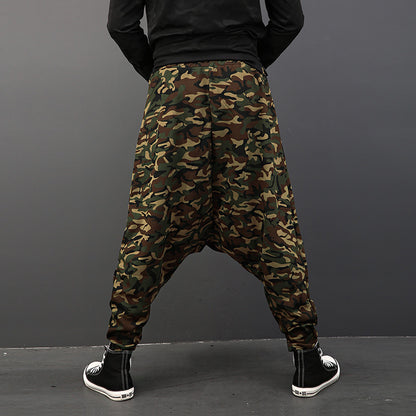 Harem pants printed camouflage crotch pants hip-hop pants