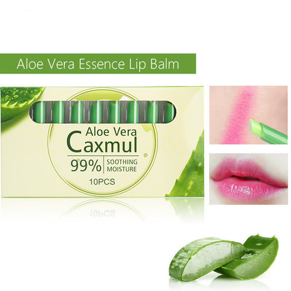 Aloe Vera Feuchtigkeitsspendende Lippenstifte mit warmem Farbwechsel, 10 Stück