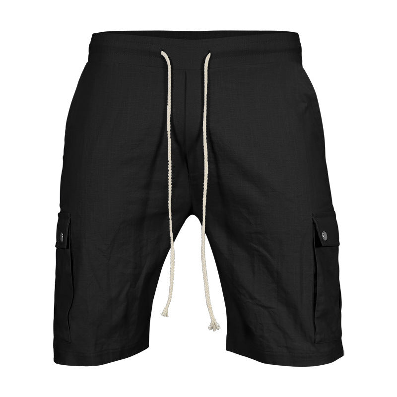 Multi-pocket cotton men's shorts